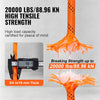 VEVOR Double Braided Polyester Rope, 3/4 in x 220 ft, 24 Strands, 12700 LBS Breaking Strength Outdoor Rope, Arborist Rigging Rope for Rock Hiking Camping Swing Rappelling Rescue, Orange/Black