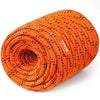 VEVOR Double Braided Polyester Rope, 3/4 in x 220 ft, 24 Strands, 12700 LBS Breaking Strength Outdoor Rope, Arborist Rigging Rope for Rock Hiking Camping Swing Rappelling Rescue, Orange/Black
