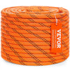 VEVOR Dual-Weave Polyester Cord, 3/8 inch by 120 feet, 48-Strand, 4000 Pound Tensile Strength, Multi-Use Rope for Arborist Activities, and Outdoor Adventures, Orange/Black