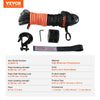 VEVOR Synthetic Winch Rope, 3/16 Inch x 50 Feet 8,350 lbs Synthetic Winch Line Cable Rope with Protective Sleeve + Stopper + Forged Winch Hook + Pull Strap, Universal Fit for ATV, UTV, Vehicle Towing