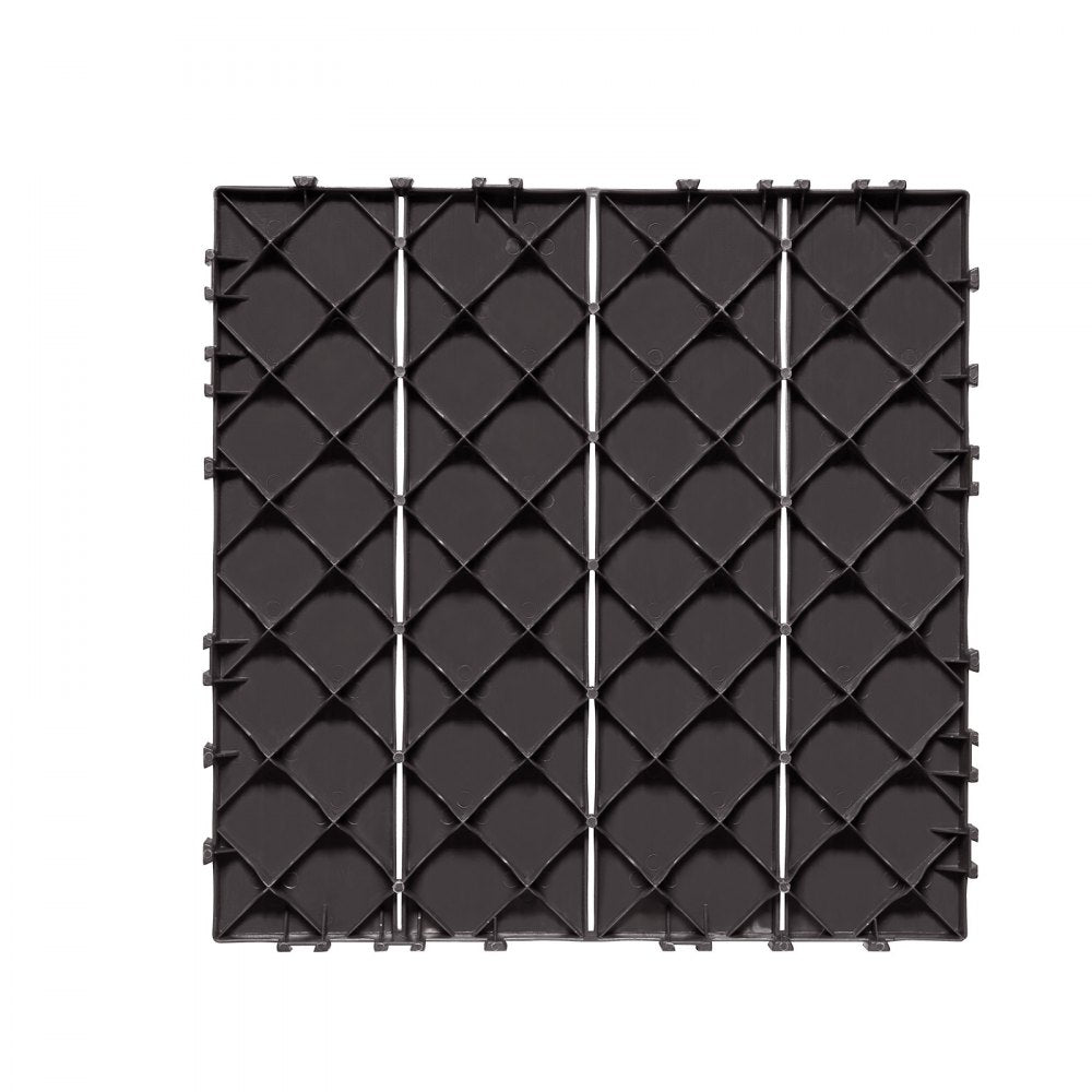 VEVOR Interlocking Deck Tiles, 54 Pack,12"x12" 54 sq. ft Plastic Waterproof Outdoor Flooring All Weather Use, Patio Floor Decking Covering Tiles for Porch Poolside Balcony Backyard, Dark Brown