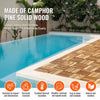 VEVOR Interlocking Deck Tiles Solid Wood, 10 Pack,12"x12" Waterproof Camphor Pine Wood Flooring All Weather Use, Patio Floor Decking Covering Tiles for Porch Poolside Balcony Backyard, (Wooden)