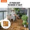 VEVOR Interlocking Deck Tiles Solid Wood, 27 Pack,12"x12" Waterproof Camphor Pine Wood Flooring All Weather Use, Patio Floor Decking Covering Tiles for Porch Poolside Balcony Backyard, (Wooden)