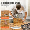 VEVOR Interlocking Deck Tiles Solid Wood, 27 Pack,12"x12" Waterproof Camphor Pine Wood Flooring All Weather Use, Patio Floor Decking Covering Tiles for Porch Poolside Balcony Backyard, (Wooden)