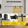 VEVOR Sliding Barn Door Hardware Kit, 9FT Barn Door Kit, 330LBS Load-Bearing Double Barn Door Hardware Kit, Carbon Steel Barn Door Track, Darn Door for 1.37-1.77\" Thickness & 4.5FT Wide Door Panel