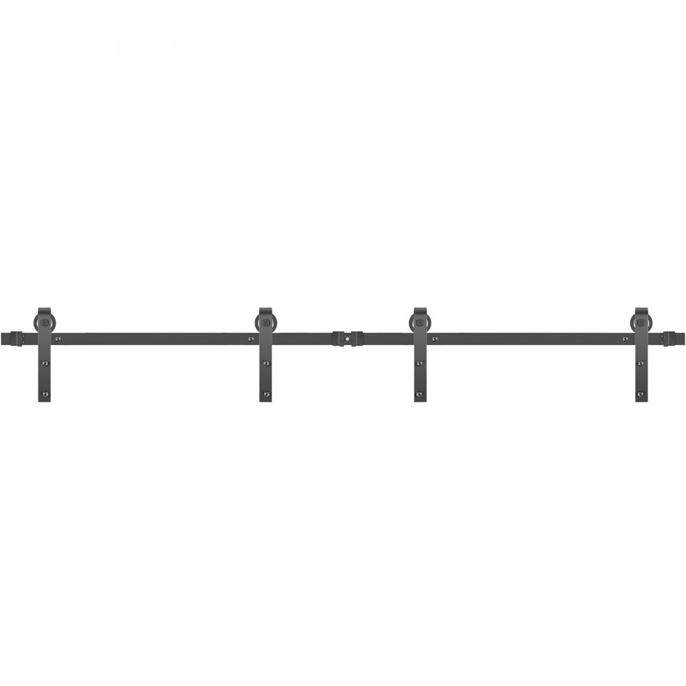 VEVOR Sliding Barn Door Hardware Kit, 9FT Barn Door Kit, 330LBS Load-Bearing Double Barn Door Hardware Kit, Carbon Steel Barn Door Track, Darn Door for 1.37-1.77\" Thickness & 4.5FT Wide Door Panel