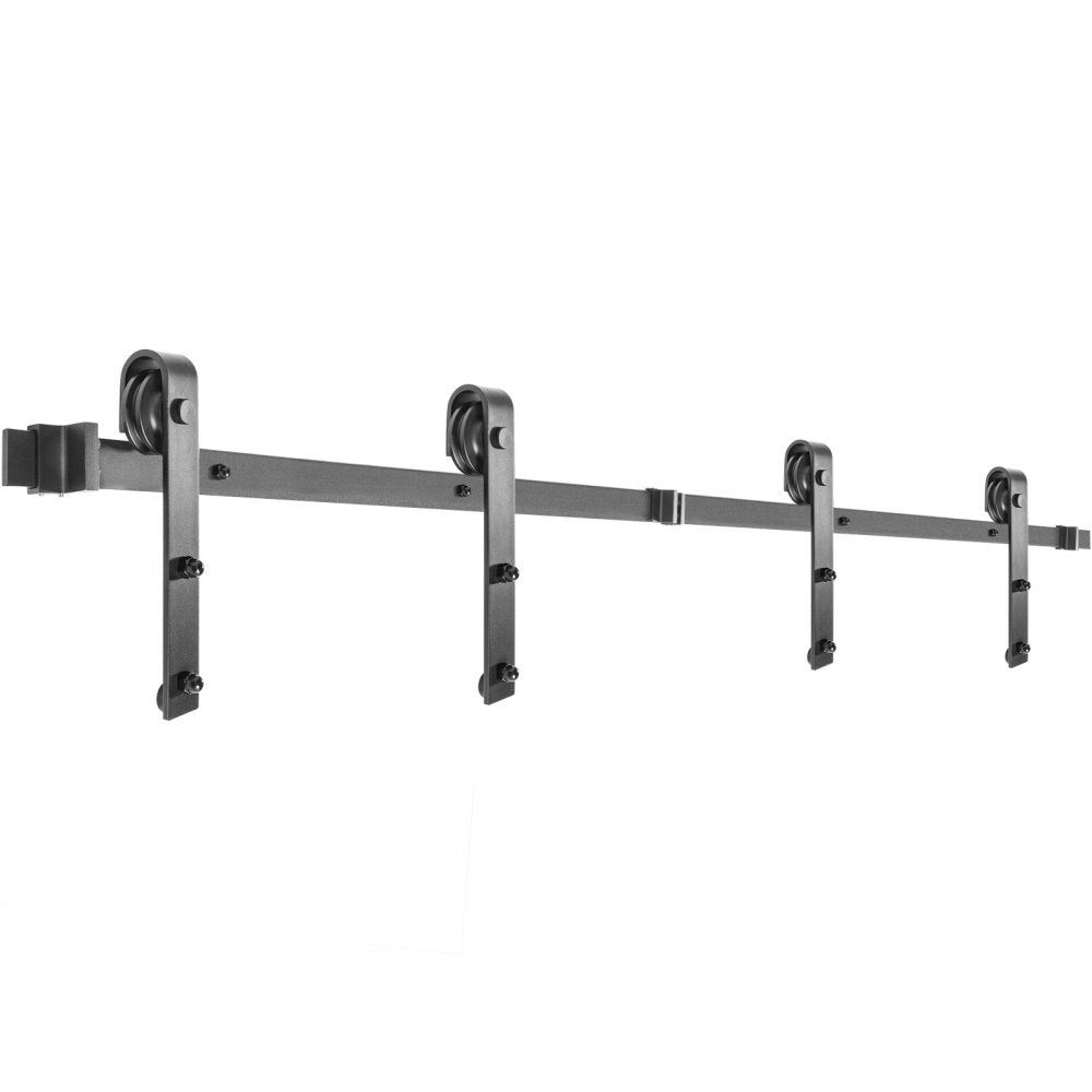 VEVOR Sliding Barn Door Hardware Kit, 10FT Barn Door Kit, 330LBS Load-Bearing Double Barn Door Hardware Kit, Carbon Steel Barn Door Track, Darn Door for 1.37-1.77\" Thickness & 5FT Wide Door Panel