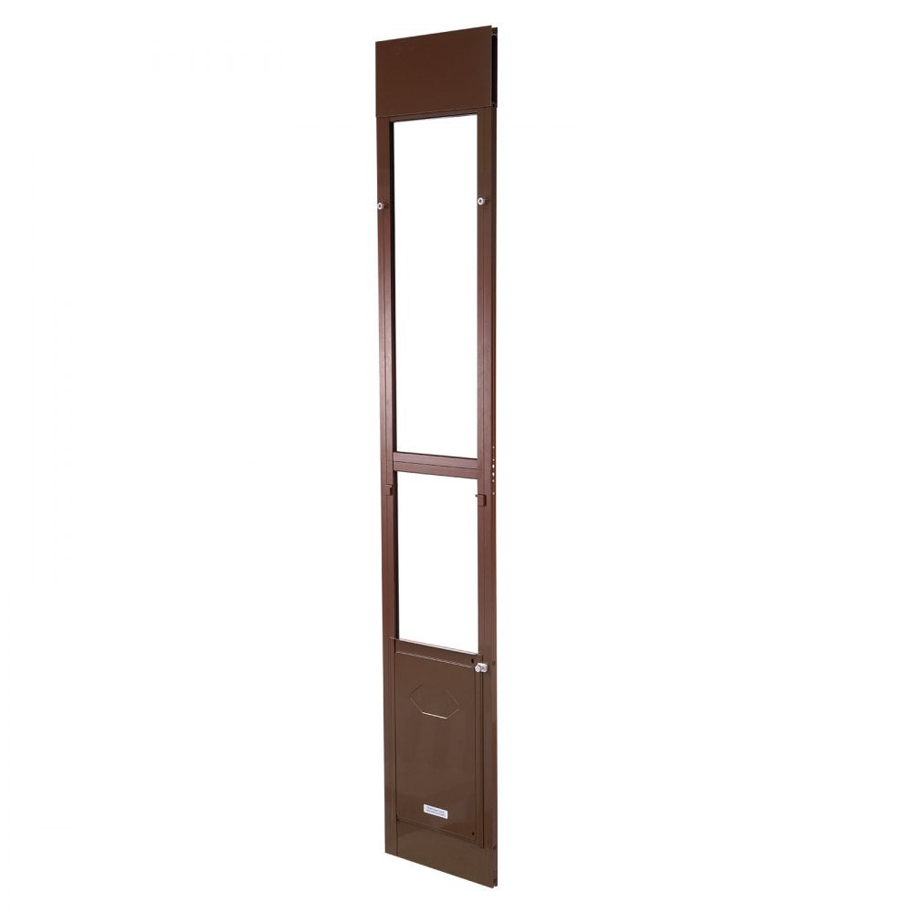 VEVOR Dog Door for Sliding Glass Door, 75 7/8 to 80 11/16 in Adjustable Height, Aluminum Alloy Frame with Rotating Hinges, Lock Design, 10 1/4 x 16 1/4 in Flap, Sliding Glass Pet Door for Renters