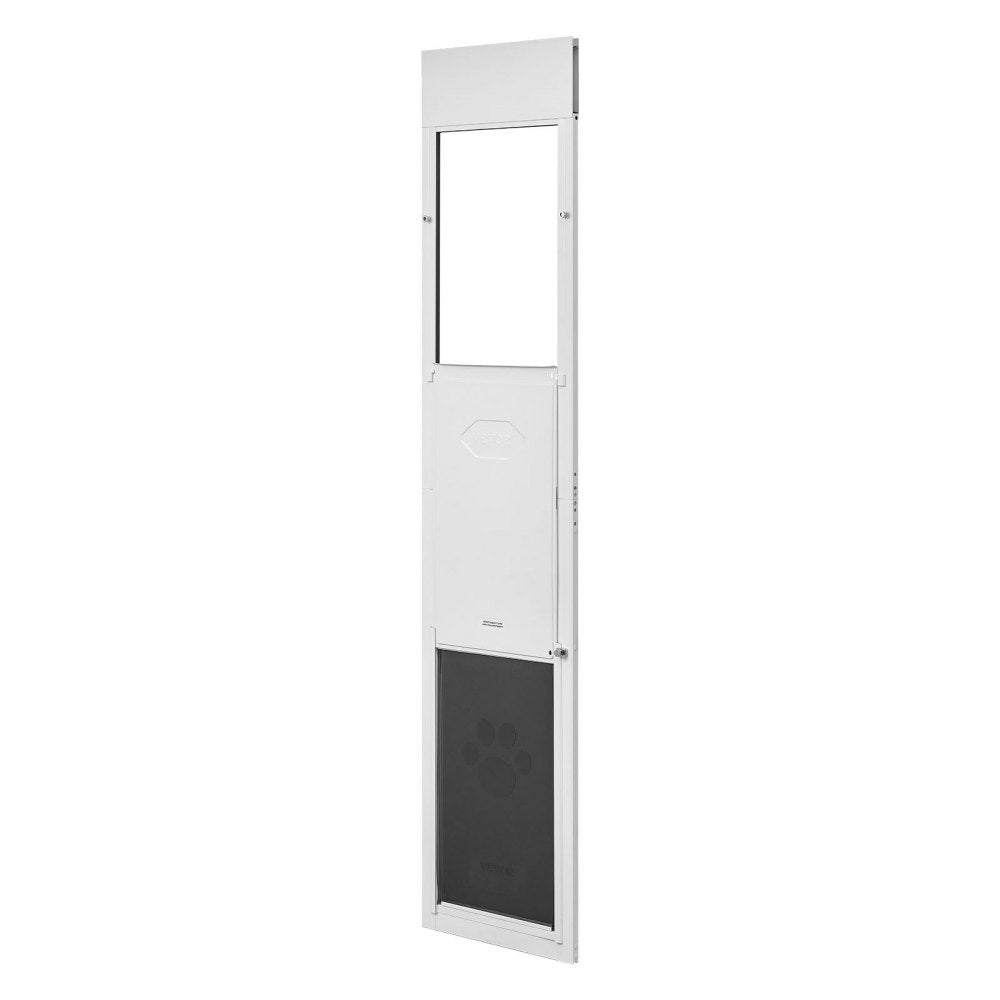 VEVOR Dog Door for Sliding Glass Door, 75 7/8" to 80 11/16" Adjustable Height, Aluminum Alloy Frame with 3-Layer Flap and Rotating Hinge, for Extra Large-Sized Dogs, Sliding Glass Pet Doors for Renter