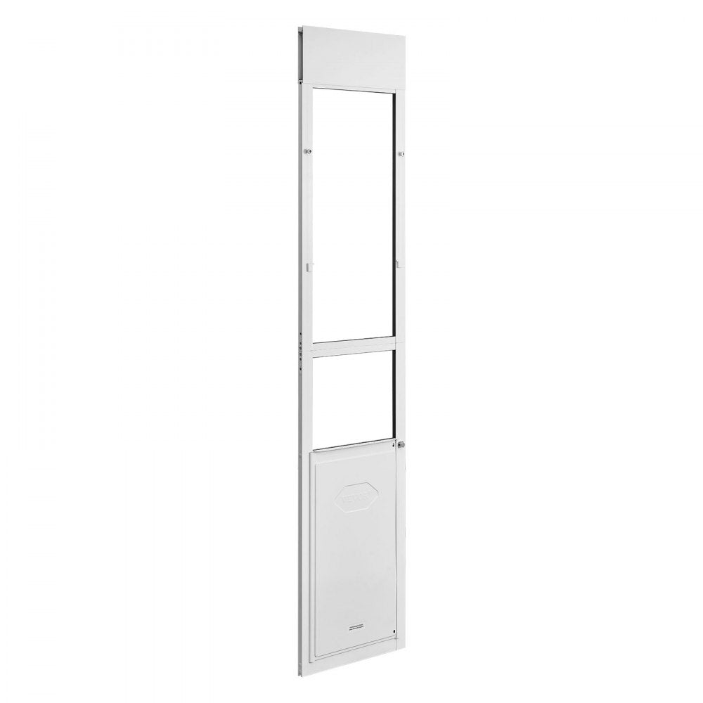 VEVOR Dog Door for Sliding Glass Door, 75 7/8" to 80 11/16" Adjustable Height, Aluminum Alloy Frame with 3-Layer Flap and Rotating Hinge, for Extra Large-Sized Dogs, Sliding Glass Pet Doors for Renter