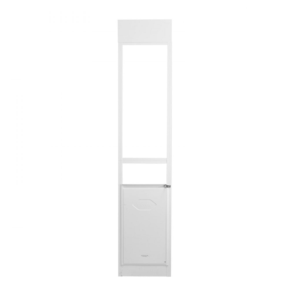 VEVOR Dog Door for Sliding Glass Door, 75 7/8"-80 11/16" Adjustable Height Doggy Door for Sliding Doors, Aluminum Frame Tempered Glass Pet Door with Hinge Structure Flap and Lock for Large-Sized Dogs