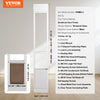 VEVOR Dog Door for Sliding Glass Door, 75 7/8"-80 11/16" Adjustable Height Doggy Door for Sliding Doors, Aluminum Frame Tempered Glass Pet Door with Hinge Structure Flap and Lock for Medium-Sized Dogs
