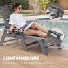 VEVOR Chaise Lounge Chair, 400 lbs Weight Capacity, 6 Positions Adjustable Patio Lounge Chair, Outdoor HDPE Lounge Chair with Backrest & Cup Holder, for Pool Poolside Deck Backyard Lawn, Gray