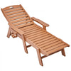 VEVOR Chaise Lounge Chair, 400 lbs Weight Capacity, 6 Positions Adjustable Patio Lounge Chair, Outdoor HDPE Lounge Chair with Backrest & Cup Holder, for Pool Poolside Deck Backyard Lawn, Brown
