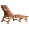 VEVOR Chaise Lounge Chair, 400 lbs Weight Capacity, 6 Positions Adjustable Patio Lounge Chair, Outdoor HDPE Lounge Chair with Backrest & Cup Holder, for Pool Poolside Deck Backyard Lawn, Brown