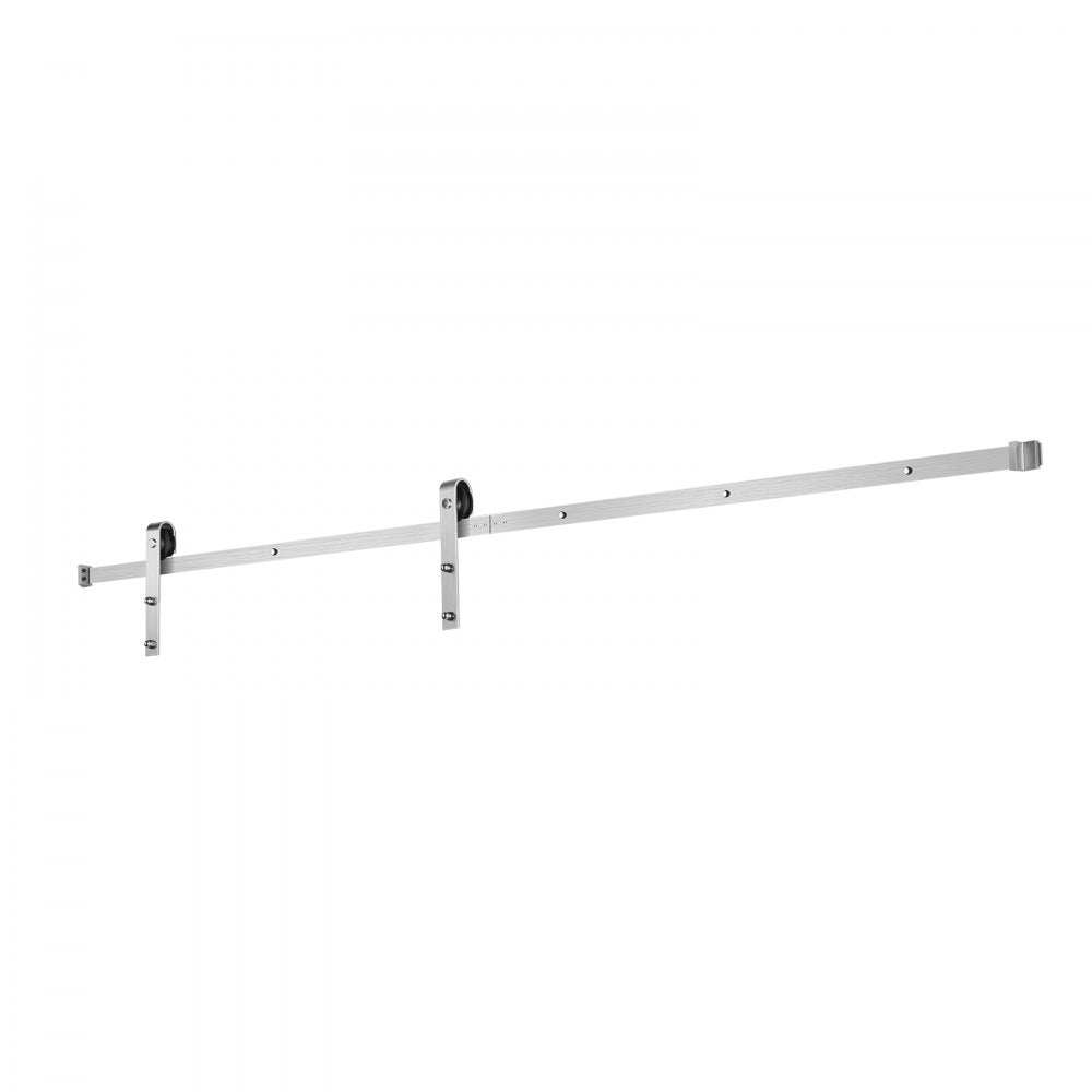 VEVOR 8FT Sliding Barn Door Hardware Kit, 330 LBS Weight Capacity, Compatible with 42 to 48 Inches Width & 1-3/8 to 1-3/4 Inches Thickness Single Sliding Barn Door, Durable Track & J-shape Roller