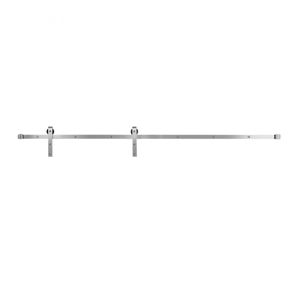 VEVOR 8FT Sliding Barn Door Hardware Kit, 330 LBS Weight Capacity, Compatible with 42 to 48 Inches Width & 1-3/8 to 1-3/4 Inches Thickness Single Sliding Barn Door, Durable Track & J-shape Roller