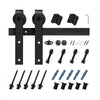 VEVOR 5FT Sliding Barn Door Hardware Kit, 330 LBS Weight Capacity, Compatible with 30 Inches Max Width & 1-3/8 to 1-3/4 Inches Thickness Single Sliding Barn Door, Durable Track & J-shape Roller,Black