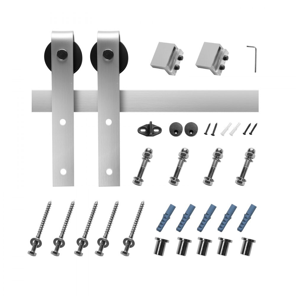 VEVOR 6.6FT Sliding Barn Door Hardware Kit, 330 LBS Weight Capacity, Compatible with 36 to 40 Inches Width & 1-3/8 to 1-3/4 Inches Thickness Single Sliding Barn Door, Durable Track & J-shape Roller