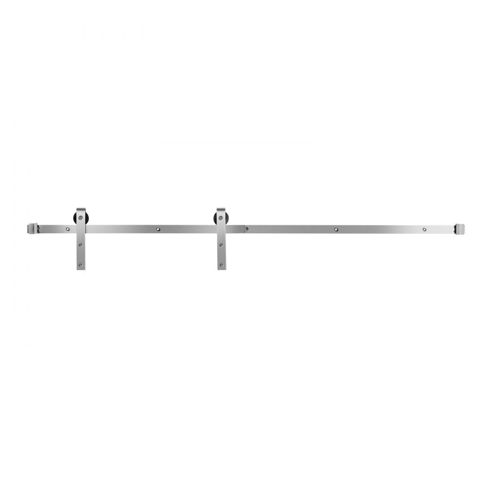 VEVOR 5FT Sliding Barn Door Hardware Kit, 330 LBS Weight Capacity, Compatible with 30 Inches Max Width & 1-3/8 to 1-3/4 Inches Thickness Single Sliding Barn Door, Durable Track & J-shape Roller Silver