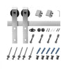 VEVOR 5FT Sliding Barn Door Hardware Kit, 330 LBS Weight Capacity, Compatible with 30 Inches Max Width & 1-3/8 to 1-3/4 Inches Thickness Single Sliding Barn Door, Durable Track & J-shape Roller Silver