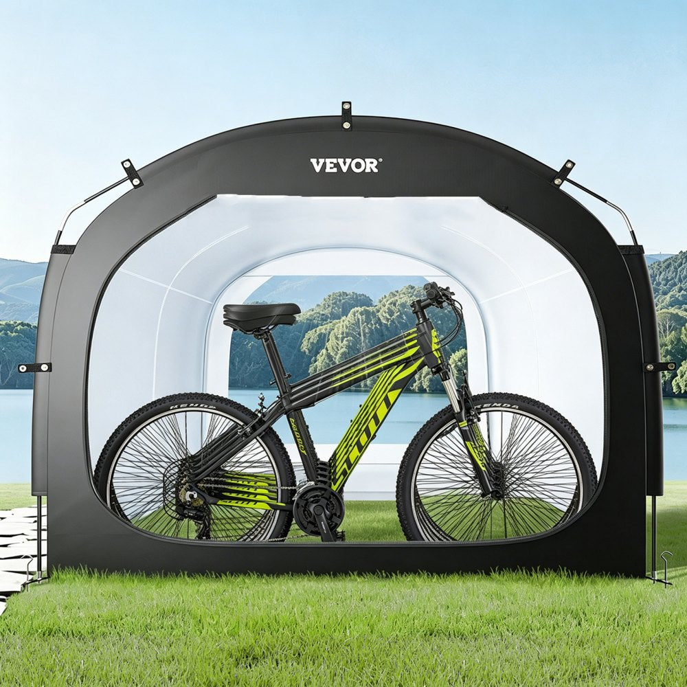 VEVOR Bike Storage Tent, 5 Bikes, Outdoor Spacious Bike Storage Tent with Ventilated Window, Waterproof Easy-to-Install Bike Tent with High Strength Fiberglass & Dual Zippers, Fit for Bicycle