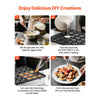 VEVOR Mini Pancake Maker, 25PCS 43mm Diameter Dutch Muffin Waffle Baker, Non-stick Stainless Steel Poffertjes Grill, Commercial Electric Dorayaki Machine, Temp & Time Control, Home Kitchen Restaurant