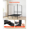 VEVOR Full Size Canopy Bed Frame, Metal Canopy Bed with Four Posters Design, Heavy Duty Steel Slats Support, Underbed Storage Space, No Box Spring Needed, Easy Assembly, Black