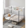 VEVOR Full Size Canopy Bed Frame, Metal Canopy Bed with Four Posters Design, Heavy Duty Steel Slats Support, Underbed Storage Space, No Box Spring Needed, Easy Assembly, Black