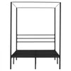 VEVOR Full Size Canopy Bed Frame, Metal Canopy Bed with Four Posters Design, Heavy Duty Steel Slats Support, Underbed Storage Space, No Box Spring Needed, Easy Assembly, Black