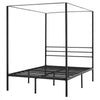 VEVOR Full Size Canopy Bed Frame, Metal Canopy Bed with Four Posters Design, Heavy Duty Steel Slats Support, Underbed Storage Space, No Box Spring Needed, Easy Assembly, Black