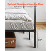 VEVOR King Size Canopy Bed Frame, Metal Canopy Bed with Four Posters Design, Heavy Duty Steel Slats Support, Underbed Storage Space, No Box Spring Needed, Easy Assembly, Black