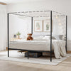 VEVOR King Size Canopy Bed Frame, Metal Canopy Bed with Four Posters Design, Heavy Duty Steel Slats Support, Underbed Storage Space, No Box Spring Needed, Easy Assembly, Black