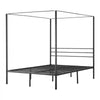 VEVOR Queen Size Canopy Bed Frame, Metal Canopy Bed with Four Posters Design, Heavy Duty Steel Slats Support, Underbed Storage Space, No Box Spring Needed, Easy Assembly, Black
