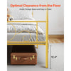 VEVOR Full Size Canopy Bed Frame, Metal Canopy Bed with Minimalist Headboard & Four Posters Design, Heavy Duty Steel Slats Support, Underbed Storage Space, No Box Spring Needed, Easy Assembly, Gold