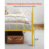 VEVOR Queen Size Canopy Bed Frame, Metal Canopy Bed with Minimalist Headboard & Four Posters Design, Heavy Duty Steel Slats Support, Underbed Storage Space, No Box Spring Needed, Easy Assembly, Gold