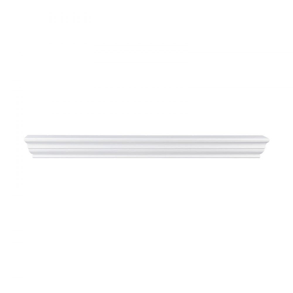 VEVOR Fireplace Mantel, 60" x 8" x 5", 50 lbs Weight Capacity, Natural Wood Mantel for Over Fireplace, Wall Mounted Floating Farmhouse Shelf, Handcrafted Wood Fireplace Mantel for Wall Decor, White
