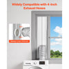 VEVOR Dryer Vent Window Kit, Fits 4-Inch Exhaust Hoses, Adjustable Length for Adapts Sliding Windows of Different Heights, Sturdy PVC and PP Materials, Dual Protections & Multi-layer Sealing Design