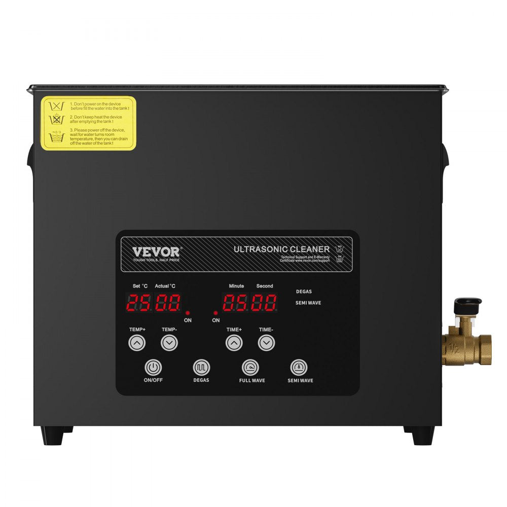 VEVOR 10L Ultra Sonic Cleaner, 240W Digital Ultrasonic Cleaning Machine with Gentle Mode & Upgraded Degassing, 40kHz Industrial Ultrasound Cleaner with Heater & Timer for Retainer, Jewelry, Tools