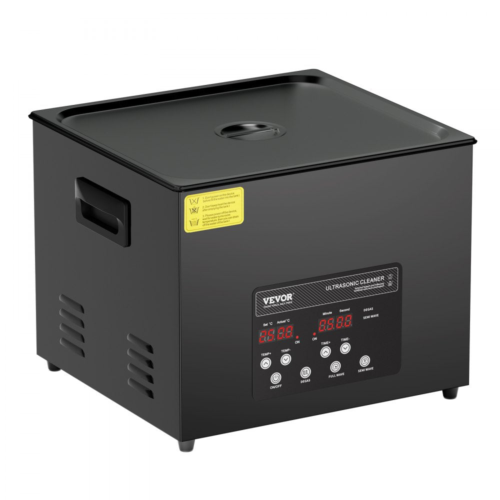 VEVOR 15L Ultra Sonic Cleaner, 360W Digital Ultrasonic Cleaning Machine with Gentle Mode & Upgraded Degassing, 40kHz Industrial Ultrasound Cleaner with Heater & Timer for Retainer, Jewelry, Tools