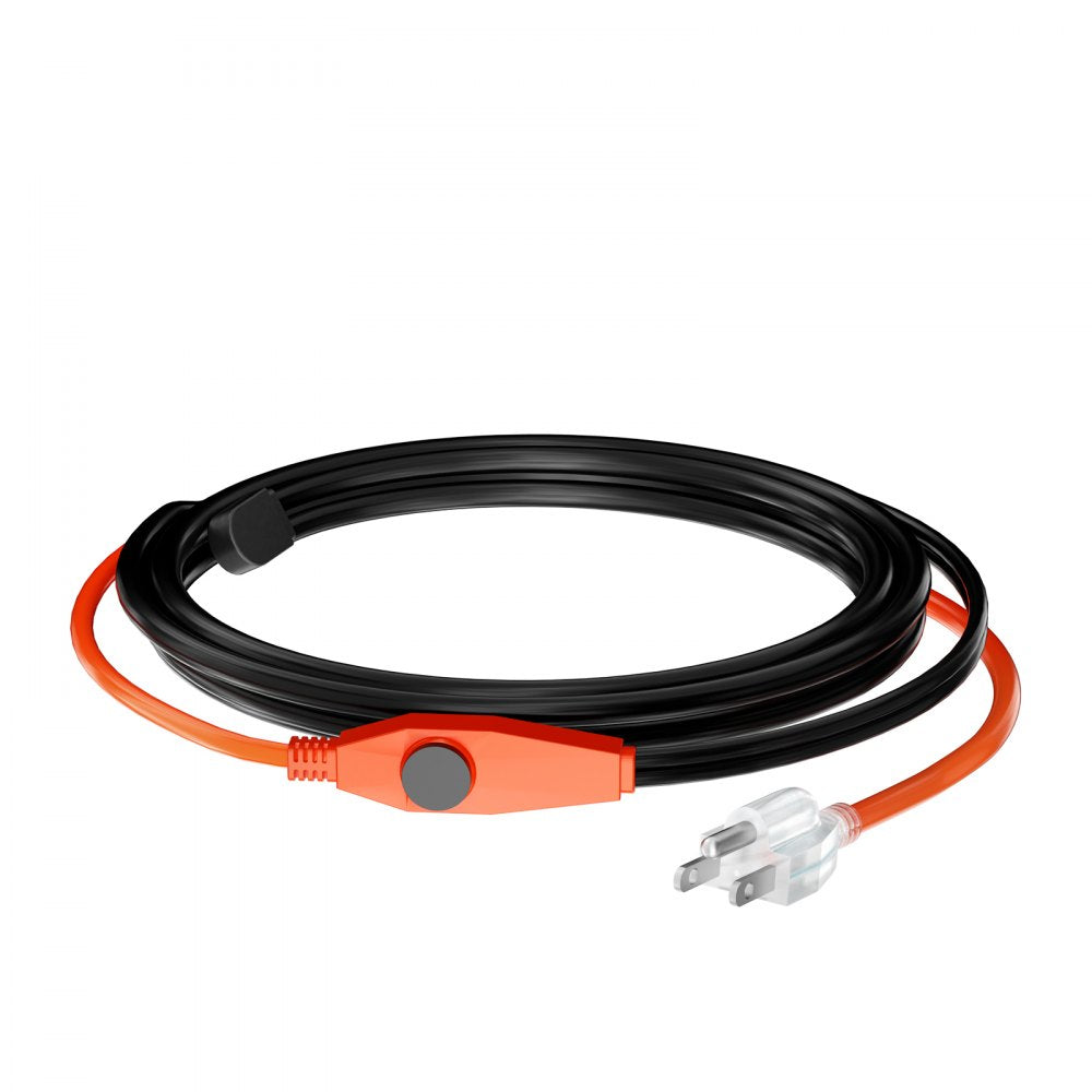 VEVOR Pipe Heating Cable, 6FT 7W/FT Heat Tape for Pipes with Built-in Thermostat, Water Pipe Heat Cable Protects PVC Hose, Metal and Plastic Pipe from Freezing