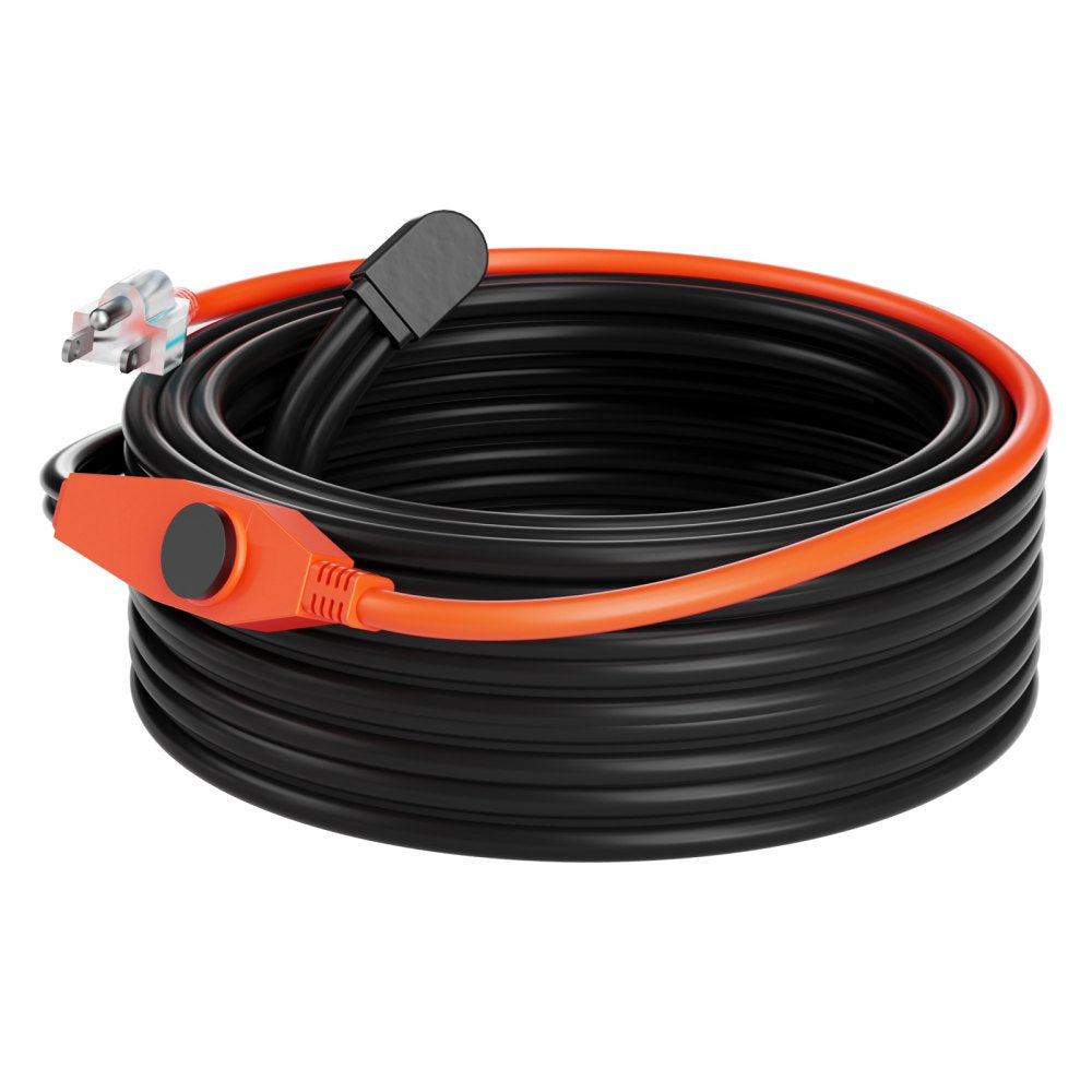 VEVOR Pipe Heating Cable, 60FT 7W/FT Heat Tape for Pipes with Built-in Thermostat, Water Pipe Heat Cable Protects PVC Hose, Metal and Plastic Pipe from Freezing