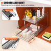 VEVOR 2 Tier 14"Wx21"Dx15"H Pull Out Cabinet Organizer, Heavy Duty Slide Out Pantry Shelves, Steel Roll Out Drawers, Sliding Drawer Storage for Home, 15.5"Wx22"Dx18"H Install Size for Cabinet