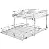 VEVOR 2 Tier 17"Wx21"Dx15"H Pull Out Cabinet Organizer, Heavy Duty Slide Out Pantry Shelves, Steel Roll Out Drawers, Sliding Drawer Storage for Home, 18.5"Wx22"Dx18"H Install Size for Cabinet