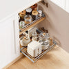 VEVOR Pull Out Cabinet Organizer 16.93"W x 21.06"D Steel Slide Out Drawers, for Kitchen Bathroom Pantry Home Organization, Chrome-Plated Finish, Heavy Duty Storage Sliding Shelves for Base Cabinets