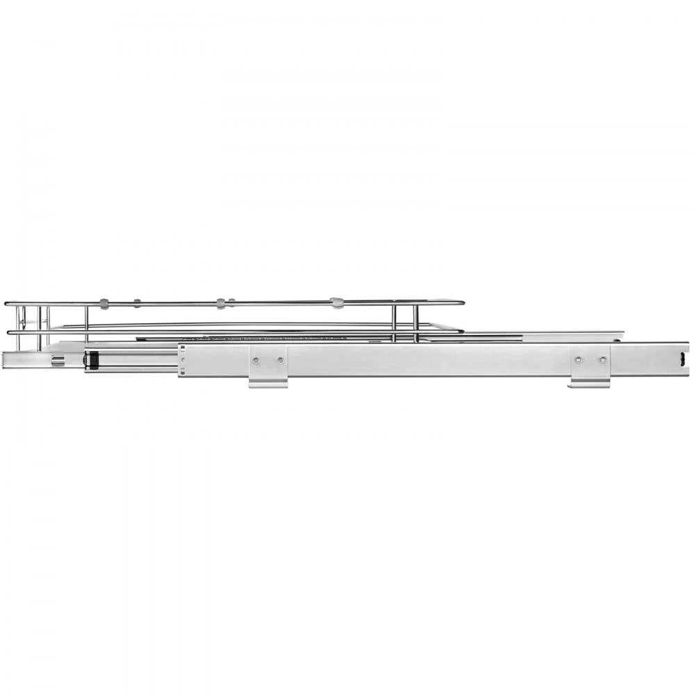 VEVOR 12.5"Wx16.5"Dx3.5"H Pull Out Cabinet Organizer, Heavy Duty Slide Out Pantry Shelves, Steel Roll Out Drawers, Sliding Drawer Storage for Home Under Sink, 14"Wx17.5"Dx7"H Install Size for Cabinet