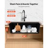 VEVOR 30 inch Kitchen Sink Workstation, Undermount Granite Sink, Drop-In Single Bowl Farmhouse Basin with Multiple Accessories, Household Dishwasher Sinks for RV, Prep Kitchen, and Bar (Black)
