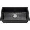 VEVOR 30 inch Kitchen Sink Workstation, Undermount Granite Sink, Drop-In Single Bowl Farmhouse Basin with Multiple Accessories, Household Dishwasher Sinks for RV, Prep Kitchen, and Bar (Black)
