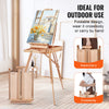 VEVOR French Easel, Hold Canvas to 34", Beechwood Foldable Sketchbox Easel with Drawer, Palette and Strap, Angle and Height Adjustable, Portable Wooden Art Painting Easel for Studio and Field