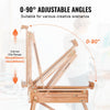 VEVOR French Easel, Hold Canvas to 34", Beechwood Foldable Sketchbox Easel with Drawer, Palette and Strap, Angle and Height Adjustable, Portable Wooden Art Painting Easel for Studio and Field